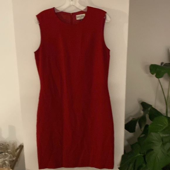 KASPER ASL red crepe shift dress duster coat blazer jacket 10 lined work career - Picture 5 of 9